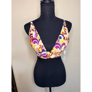 J Crew Women’s Size Medium Bikini Top Floral Paisley Boho Swimwear NWT